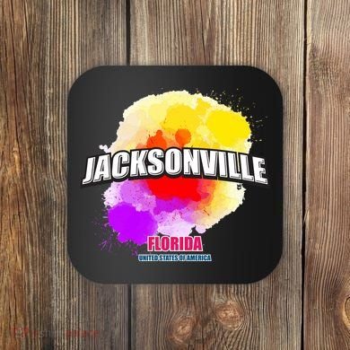 Jacksonville Colorful Retro Logo Coaster