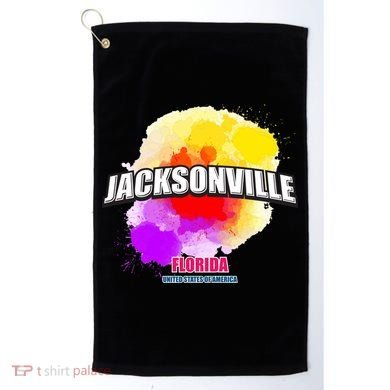 Jacksonville Colorful Retro Logo Golf Towel