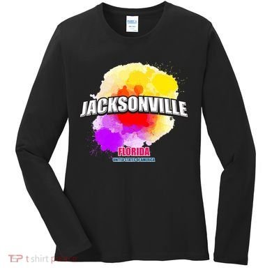 Jacksonville Colorful Retro Logo Women's Long Sleeve Shirt