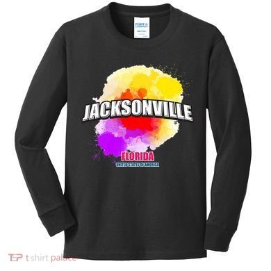 Jacksonville Colorful Retro Logo Kids Long Sleeve Shirt