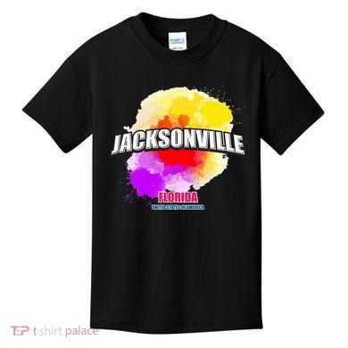 Jacksonville Colorful Retro Logo Kids T-Shirt