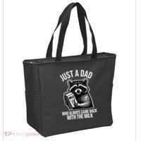Just A Dad Who Always Came Back With The Milk Funny Tote Bag thumb 2