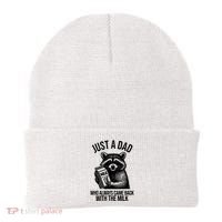 Just A Dad Who Always Came Back With The Milk Funny Beanie thumb 0