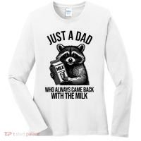 Just A Dad Who Always Came Back With The Milk Funny Women's Long Sleeve Shirt thumb 0