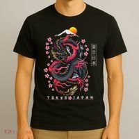 Japanese Aesthetic Dragon Tokyo Japan T-Shirt thumb 3