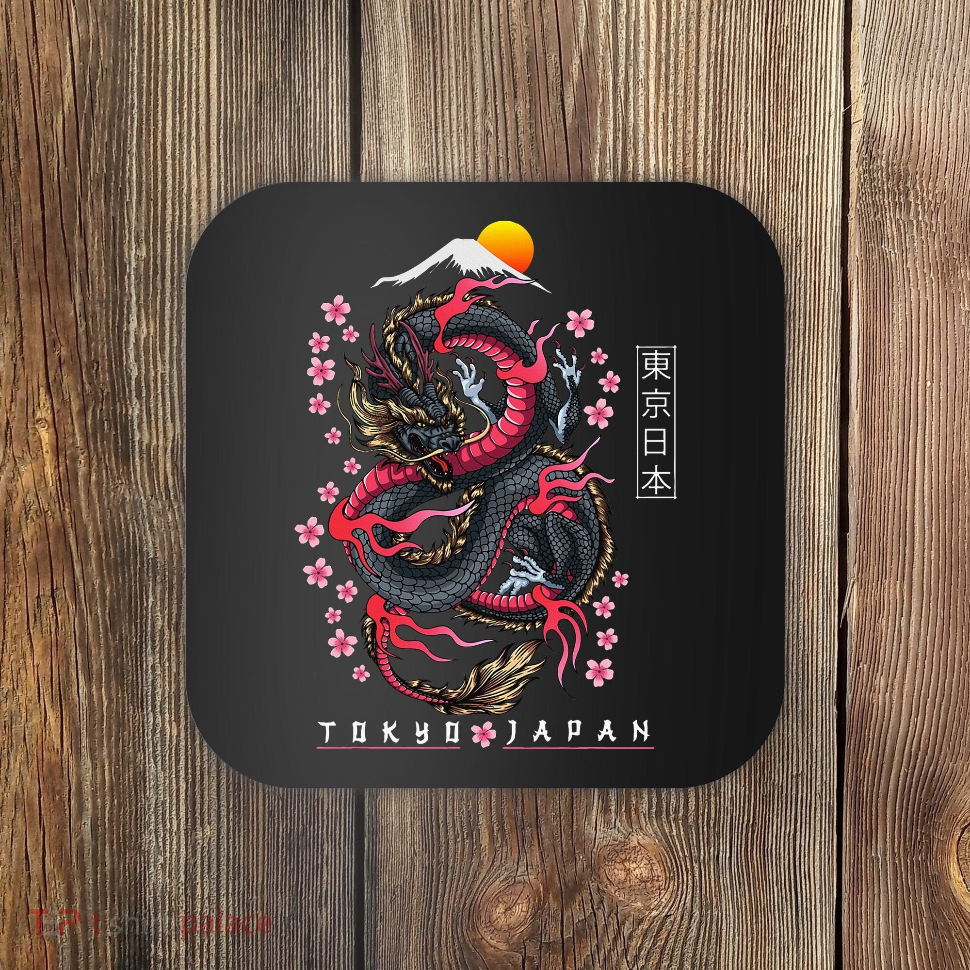 Japanese Aesthetic Dragon Tokyo Japan Coaster