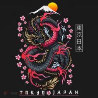 Japanese Aesthetic Dragon Tokyo Japan Women's Hoodie thumb 2