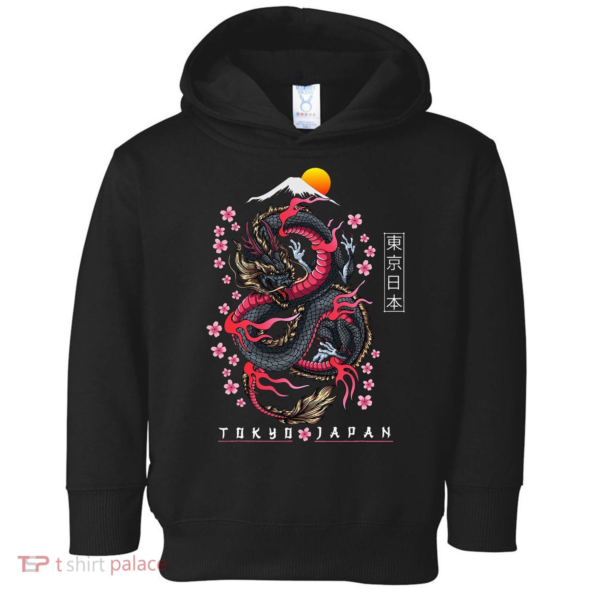 Japanese Aesthetic Dragon Tokyo Japan Toddler Hoodie