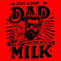 Just A Dad Who Always Came Back With The Milk Funny Father Day Santa Hat thumb 1
