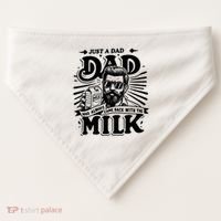 Just A Dad Who Always Came Back With The Milk Funny Father Day USA-Made Doggie Bandana thumb 0