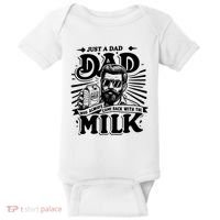 Just A Dad Who Always Came Back With The Milk Funny Father Day Baby Bodysuit thumb 0