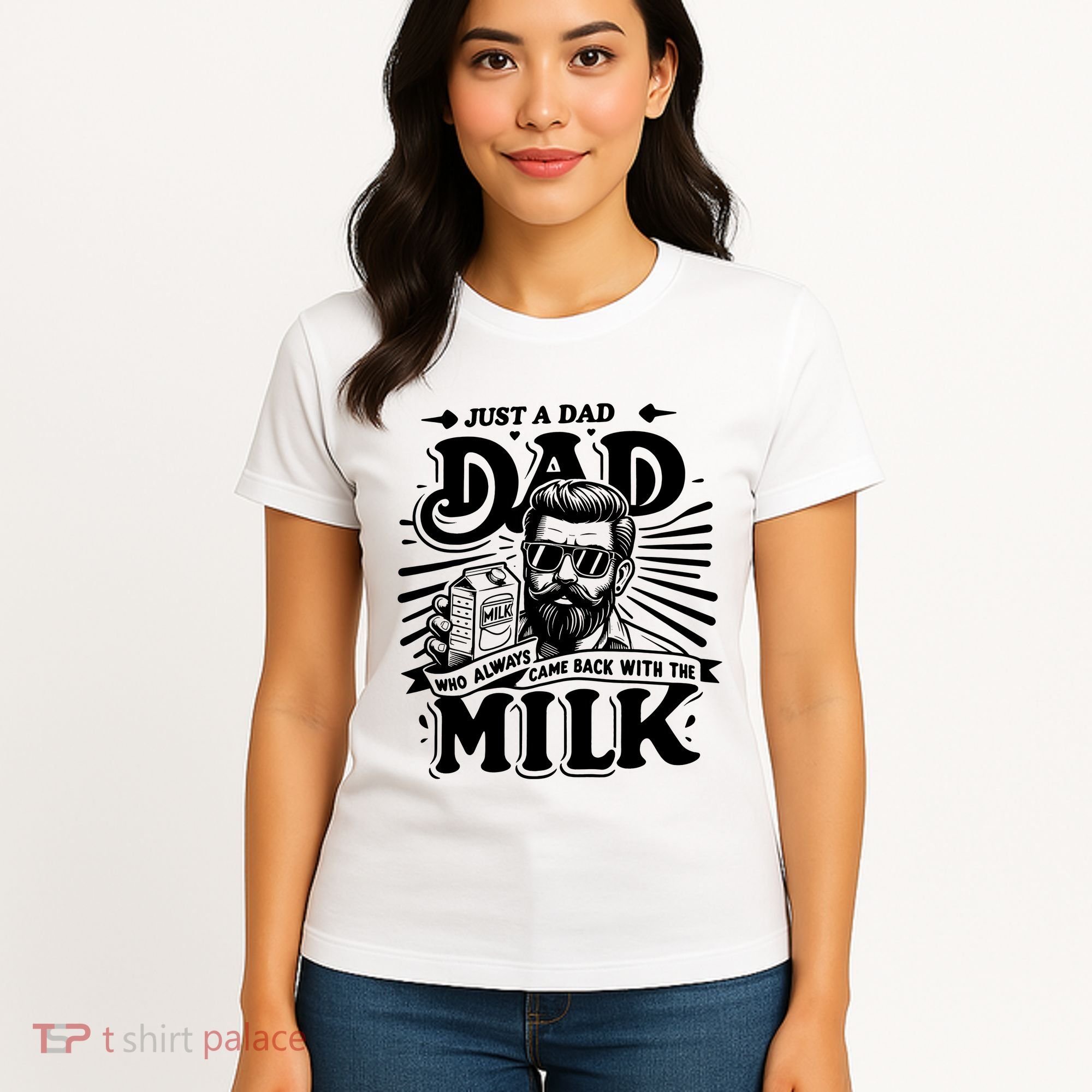 Just A Dad Who Always Came Back With The Milk Funny Father Day Women's T-Shirt