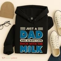 Just A Dad Who Always Came Back With The Milk Retro Fun Dad Hoodie thumb 4