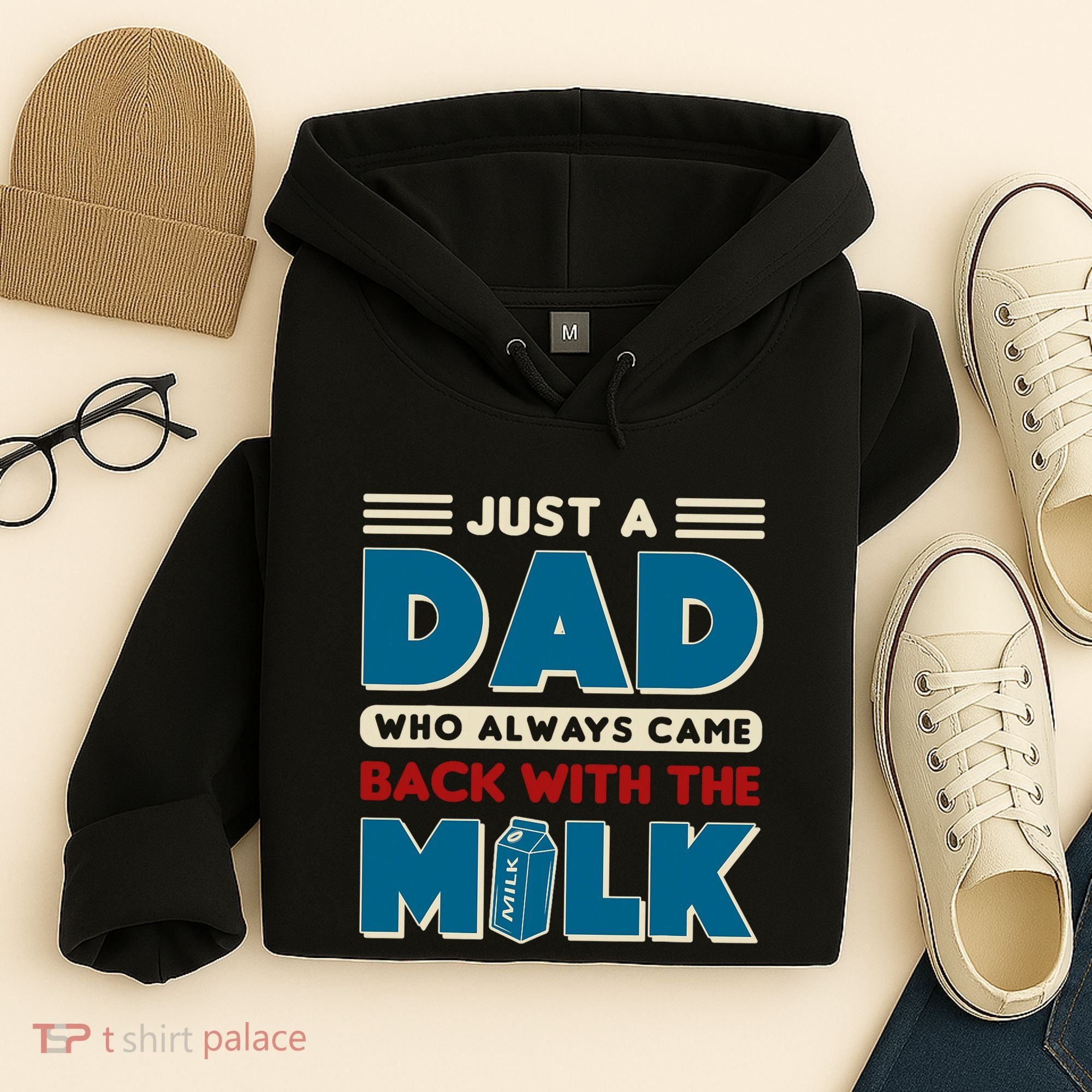 Just A Dad Who Always Came Back With The Milk Retro Fun Dad Hoodie
