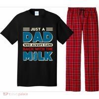 Just A Dad Who Always Came Back With The Milk Retro Fun Dad Pajama Set thumb 0