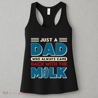 Just A Dad Who Always Came Back With The Milk Retro Fun Dad Women's Tank Top thumb 3