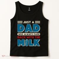 Just A Dad Who Always Came Back With The Milk Retro Fun Dad Tank Top thumb 2