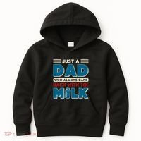 Just A Dad Who Always Came Back With The Milk Retro Fun Dad Kids Hoodie thumb 0