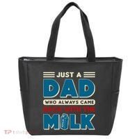 Just A Dad Who Always Came Back With The Milk Retro Fun Dad Tote Bag thumb 0