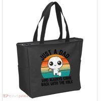 Just A Dad Who Always Came Back With The Milk, Father's Day  Tote Bag thumb 2