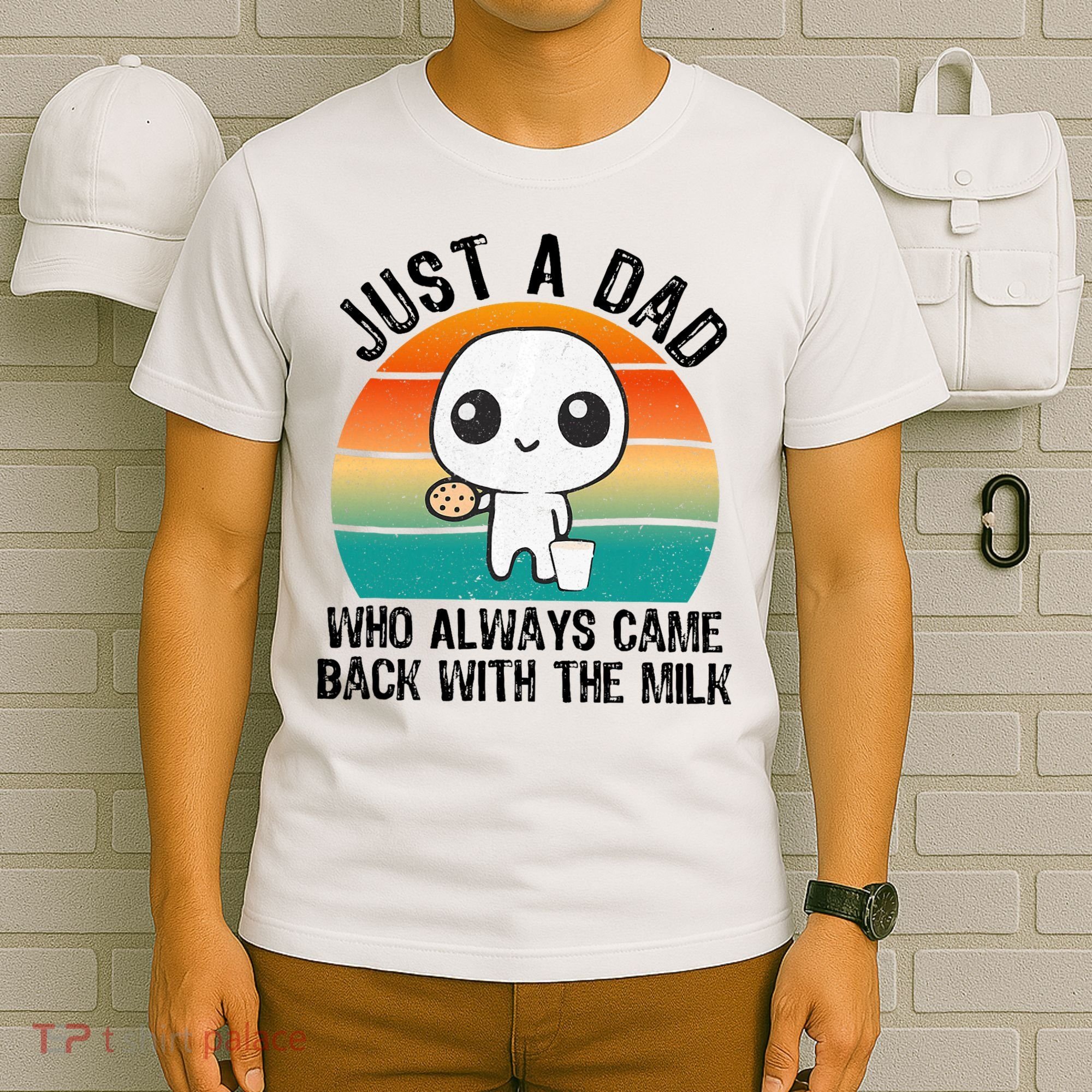 Just A Dad Who Always Came Back With The Milk, Father's Day  T-Shirt