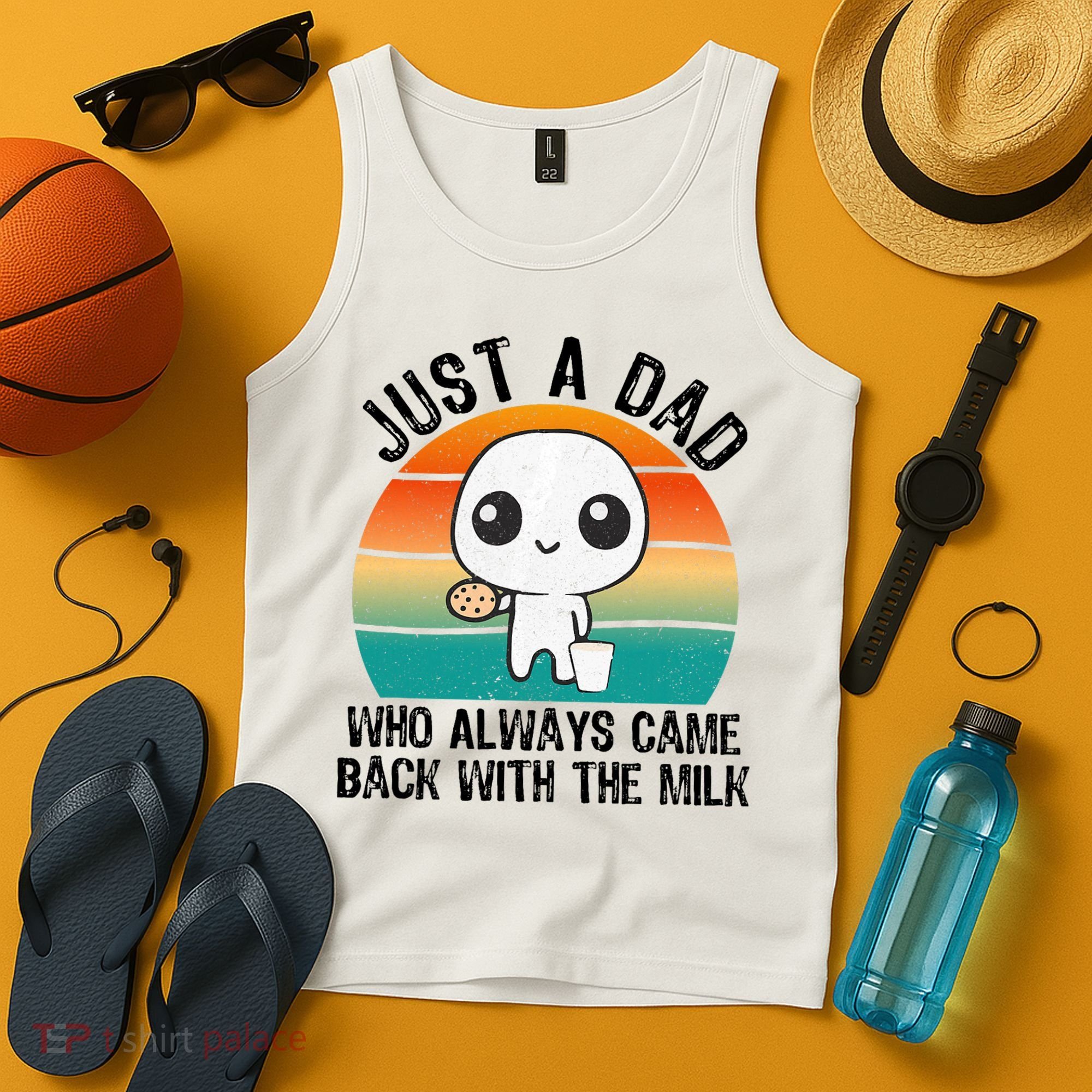 Just A Dad Who Always Came Back With The Milk, Father's Day  Tank Top