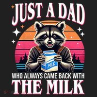 Just A Dad Who Always Came Back With The Milk Funny Raccoon Beanie thumb 2
