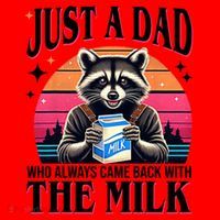 Just A Dad Who Always Came Back With The Milk Funny Raccoon Santa Hat thumb 1