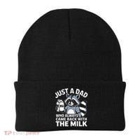 Just A Dad Who Always Came Back With The Milk Dad Beanie thumb 0