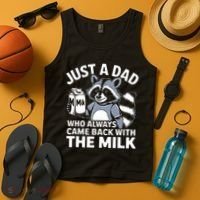 Just A Dad Who Always Came Back With The Milk Dad Tank Top thumb 4