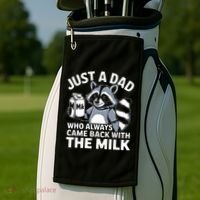 Just A Dad Who Always Came Back With The Milk Dad Golf Towel thumb 2
