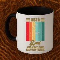 Just A Dad Who Always Came Back With The Milk Funny Retro Coffee Mug thumb 2