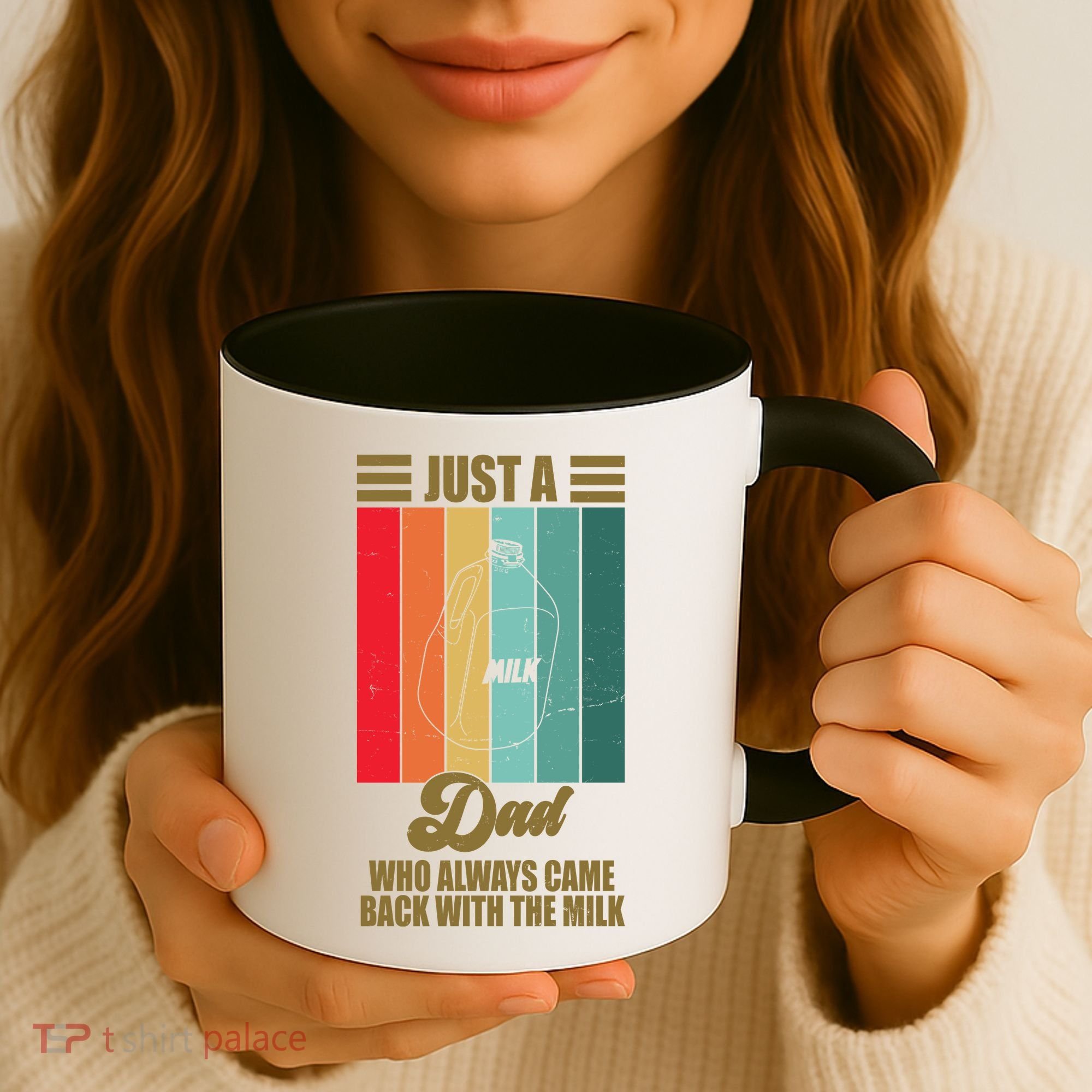 Just A Dad Who Always Came Back With The Milk Funny Retro Coffee Mug