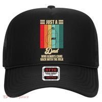 Just A Dad Who Always Came Back With The Milk Funny Retro Hat thumb 0
