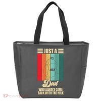 Just A Dad Who Always Came Back With The Milk Funny Retro Tote Bag thumb 0