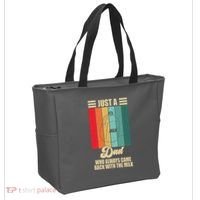 Just A Dad Who Always Came Back With The Milk Funny Retro Tote Bag thumb 2