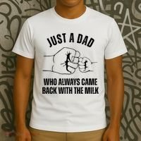 Just A Dad Who Always Came Back With The Milk T-Shirt thumb 3