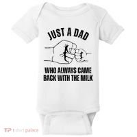 Just A Dad Who Always Came Back With The Milk Baby Bodysuit thumb 0