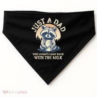 Just A Dad Who Always Came Back With The Milk Ferral Dad USA-Made Doggie Bandana thumb 0