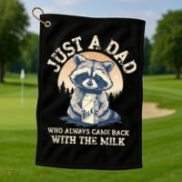 Just A Dad Who Always Came Back With The Milk Ferral Dad Golf Towel thumb 1