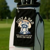Just A Dad Who Always Came Back With The Milk Ferral Dad Golf Towel thumb 2