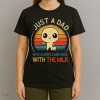 Just A Dad Who Always Came Back With The Milk Dad Daddy Gift T-Shirt thumb 4