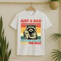 Just A Dad Who Always Came Back With The Milk Fathers Day  T-Shirt thumb 2