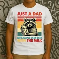Just A Dad Who Always Came Back With The Milk Fathers Day  T-Shirt thumb 3
