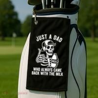 Just A Dad Who Always Came Back With The Milk Golf Towel thumb 2