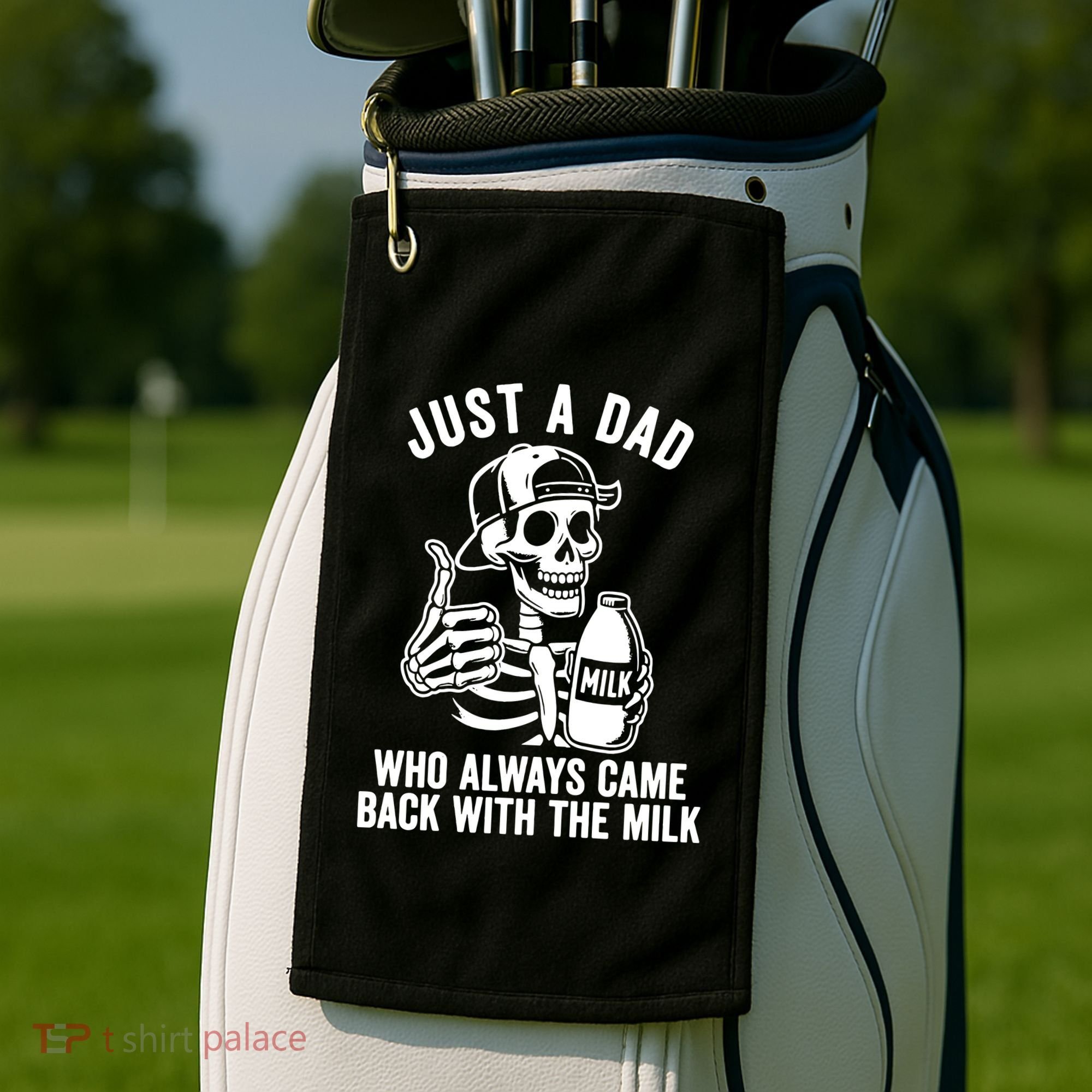 Just A Dad Who Always Came Back With The Milk Golf Towel