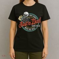Just A Dad Who Always Came Back With The Milk Fathers Day T-Shirt thumb 4