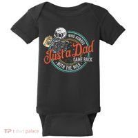 Just A Dad Who Always Came Back With The Milk Fathers Day Baby Bodysuit thumb 0