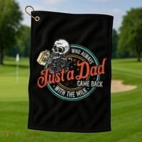 Just A Dad Who Always Came Back With The Milk Fathers Day Golf Towel thumb 1