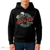 Just A Dad Who Always Came Back With The Milk Fathers Day Kids Hoodie thumb 4